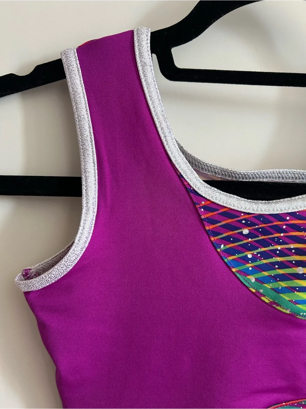 Danskin Now Purple and Multicolor Wave Gymnastics or Dance Leotard